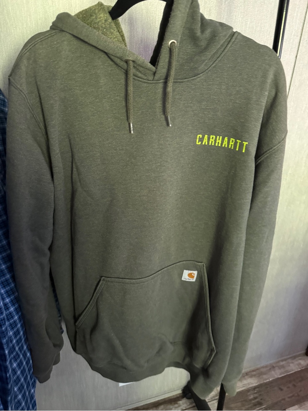 Carhartt Olive Green Logo Hooded Sweatshirt